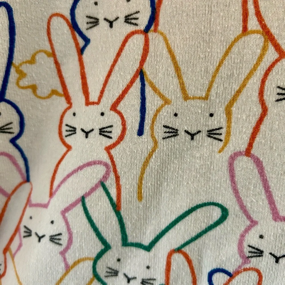 Hanna Andersson Multicolor Bunny Pajama Set Girls 8 Easter PJs